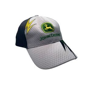 John Deere Men’s Hat Cap Strap back Yellow & Green Tractor Farm Deer Logo